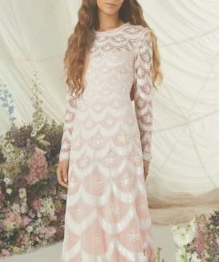 Needle & Thread Holding LTD Fifi Long Sleeve Ankle Gown