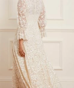 Needle & Thread Holding LTD Womenswear Filigree Lace Sequin Ankle Gown