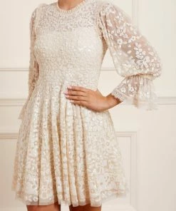 Needle & Thread Holding LTD Womenswear Filigree Lace Sequin Mini Dress