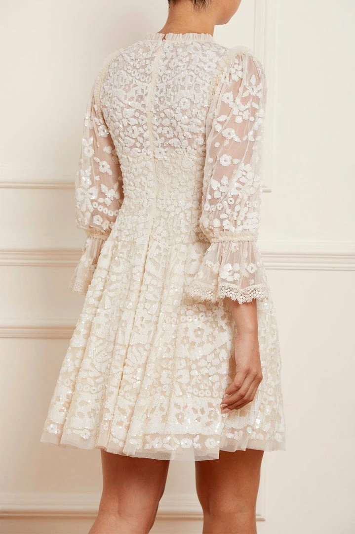 Hot Sale 😉 Needle & Thread Holding LTD 👩 Womenswear Filigree Lace Sequin Mini 👗 Dress 😀 10 Needle & Thread Holding LTD Womenswear Filigree Lace Sequin Mini Dress