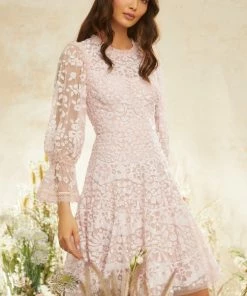 Needle & Thread Holding LTD Womenswear Filigree Lace Sequin Mini Dress