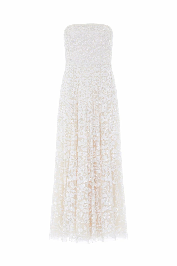 New ๐ Needle & Thread Holding LTD Filigree Lace Sequin Strapless Ankle Gown โญ 4 Needle & Thread Holding LTD Filigree Lace Sequin Strapless Ankle Gown