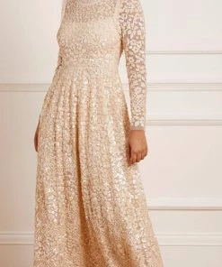 Needle & Thread Holding LTD Floral Daze Sequin Ankle Gown Womenswear