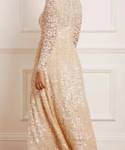 Needle & Thread Holding LTD Floral Daze Sequin Ankle Gown Womenswear