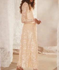 Needle & Thread Holding LTD Floral Daze Sequin Ankle Gown Womenswear