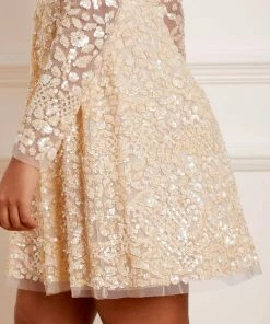 Needle & Thread Holding LTD Womenswear Floral Daze Sequin Micro Mini Dress