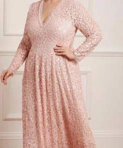 Needle & Thread Holding LTD Floral Daze Sequin V-Neck Ankle Gown