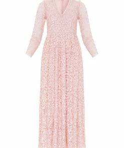 Needle & Thread Holding LTD Floral Daze Sequin V-Neck Ankle Gown