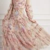 Needle & Thread Holding LTD Floral Diamond Ruffle Gown