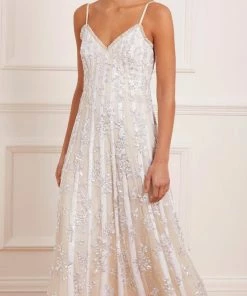 Needle & Thread Holding LTD Floral Evermore Sequin Cami Ankle Gown