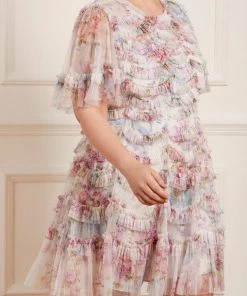 Needle & Thread Holding LTD Floral Wonder Ruffle Mini Dress