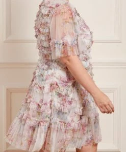 Needle & Thread Holding LTD Floral Wonder Ruffle Mini Dress