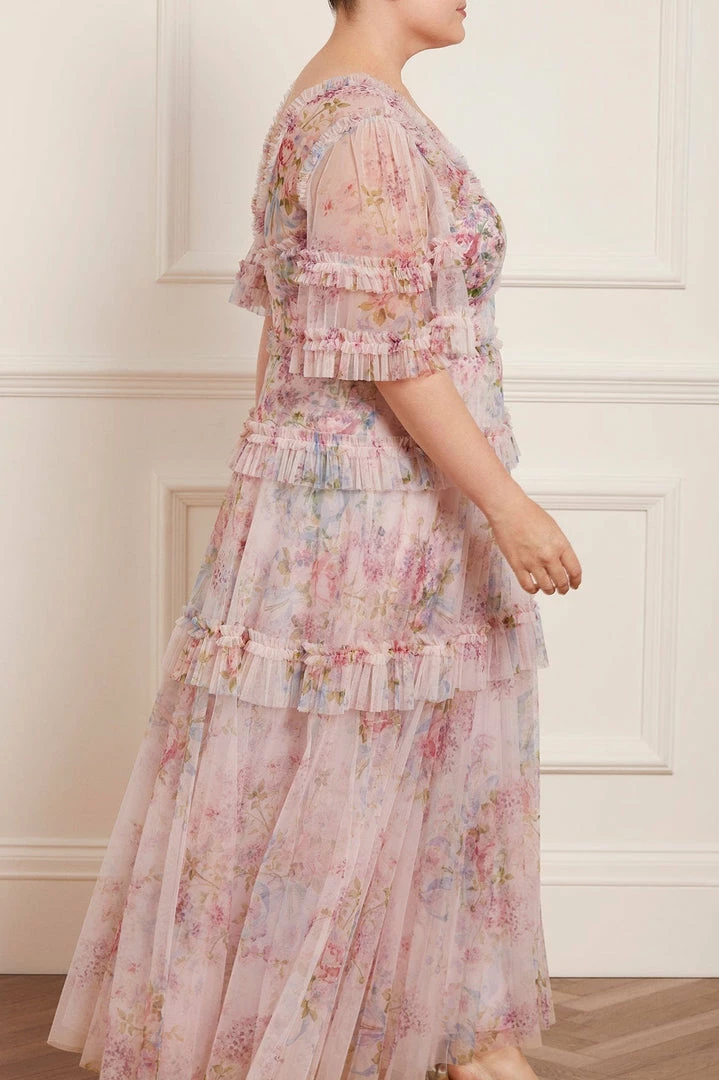 Hot Sale 🥰 Needle & Thread Holding LTD 👩 Womenswear Floral Wonder V-Neck Ankle Gown ⌛ 6 Needle & Thread Holding LTD Womenswear Floral Wonder V-Neck Ankle Gown