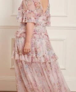 Hot Sale 🥰 Needle & Thread Holding LTD 👩 Womenswear Floral Wonder V-Neck Ankle Gown ⌛ 17 Needle & Thread Holding LTD Womenswear Floral Wonder V-Neck Ankle Gown