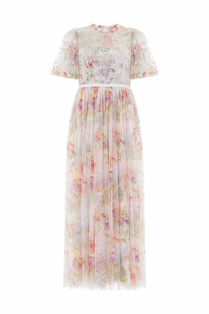 Best Pirce 🔥 Needle & Thread Holding LTD Iris Sequin Bodice Short Sleeve Round Neck Ankle Gown 👩 Womenswear ✔️ 4 Needle & Thread Holding LTD Iris Sequin Bodice Short Sleeve Round Neck Ankle Gown Womenswear