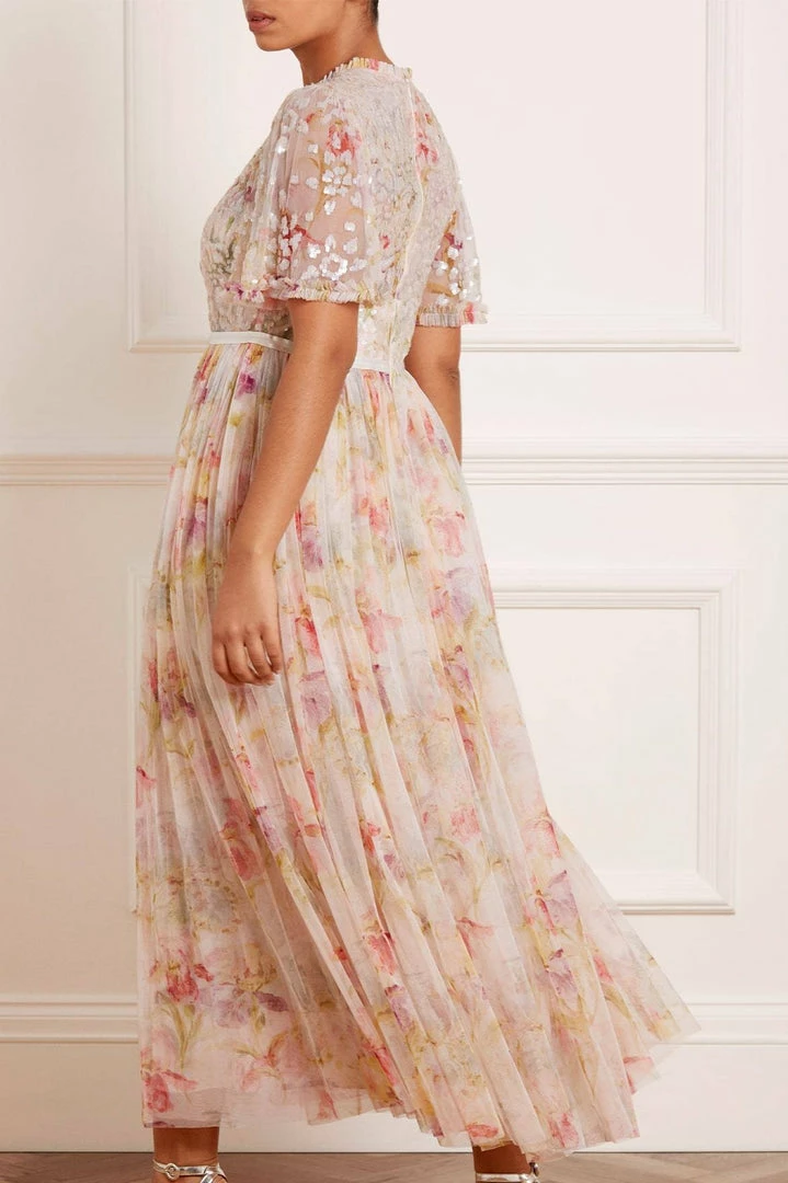 Best Pirce 🔥 Needle & Thread Holding LTD Iris Sequin Bodice Short Sleeve Round Neck Ankle Gown 👩 Womenswear ✔️ 11 Needle & Thread Holding LTD Iris Sequin Bodice Short Sleeve Round Neck Ankle Gown Womenswear