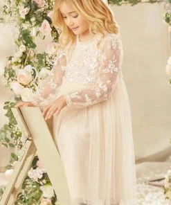 Needle & Thread Holding LTD Lilybelle Long Sleeve Kids Dress Responsibly Sourced