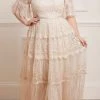 Needle & Thread Holding LTD Midsummer Lace Round Neck Gown