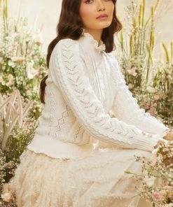 Needle & Thread Holding LTD Mixed Stitch Crochet Trim Short Jumper Womenswear