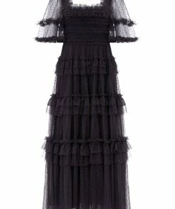 Needle & Thread Holding LTD Peaches Smocked Ankle Gown