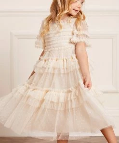 Needle & Thread Holding LTD Peaches Smocked Kids Dress
