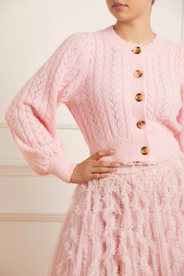 Buy 🔔 Needle & Thread Holding LTD Pretty Cable Short Cardigan 👩 Womenswear 🎉 5 Needle & Thread Holding LTD Pretty Cable Short Cardigan Womenswear