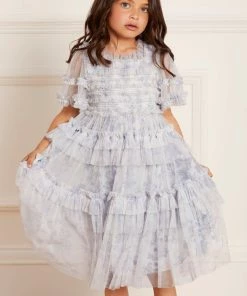 Needle & Thread Holding LTD Rambling Roses Peaches Smocked Kids Dress