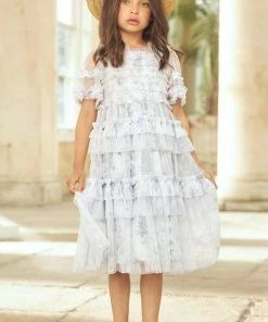 Needle & Thread Holding LTD Rambling Roses Peaches Smocked Kids Dress