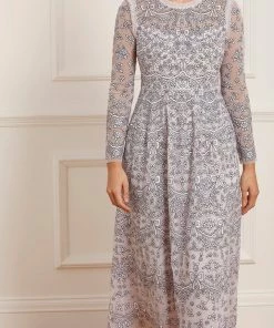 Needle & Thread Holding LTD Ribbon Lace Long Sleeve Ankle Gown Womenswear