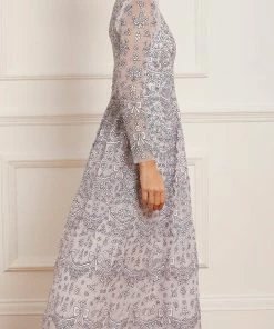 Needle & Thread Holding LTD Ribbon Lace Long Sleeve Ankle Gown Womenswear