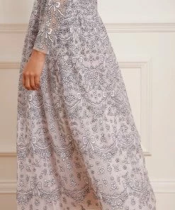 Needle & Thread Holding LTD Ribbon Lace Long Sleeve Ankle Gown Womenswear