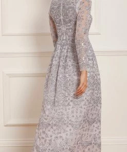 Needle & Thread Holding LTD Ribbon Lace Long Sleeve Ankle Gown Womenswear