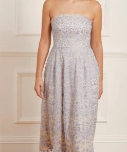 Needle & Thread Holding LTD Ribbon Lace Strapless Corset Ballerina Dress