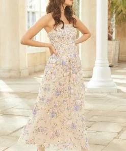 Needle & Thread Holding LTD Rose Dream Strapless Corset Ankle Gown