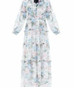 Needle & Thread Holding LTD Rose Fairytale Chiffon V-Neck Day Ankle Gown Womenswear