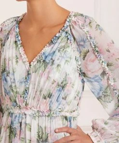 Needle & Thread Holding LTD Rose Fairytale Chiffon V-Neck Day Ankle Gown Womenswear