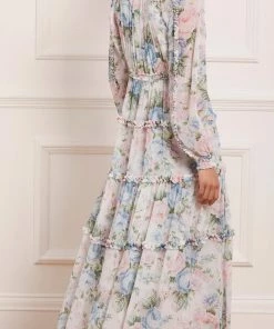 Needle & Thread Holding LTD Rose Fairytale Chiffon V-Neck Day Ankle Gown Womenswear