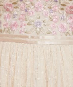 Needle & Thread Holding LTD Rosie Lace Bodice Long Sleeve V-Neck Ankle Gown Womenswear