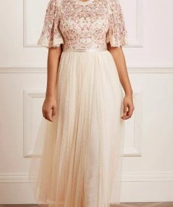 Needle & Thread Holding LTD Rosie Lace Bodice Short Sleeve Ankle Gown