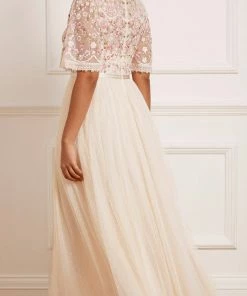 Needle & Thread Holding LTD Rosie Lace Bodice Short Sleeve Ankle Gown