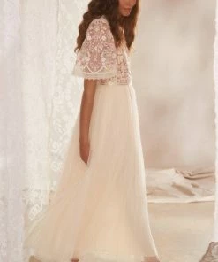 Needle & Thread Holding LTD Rosie Lace Bodice Short Sleeve Ankle Gown