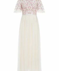 Needle & Thread Holding LTD Rosie Lace Bodice Short Sleeve Ankle Gown Womenswear