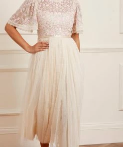 Needle & Thread Holding LTD Rosie Lace Bodice Short Sleeve Ankle Gown Womenswear