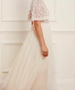 Needle & Thread Holding LTD Rosie Lace Bodice Short Sleeve Ankle Gown Womenswear