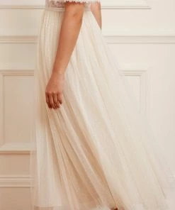 Needle & Thread Holding LTD Rosie Lace Bodice Short Sleeve Ankle Gown Womenswear