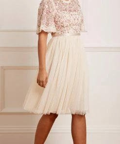 Needle & Thread Holding LTD Rosie Lace Bodice Short Sleeve Midi Dress