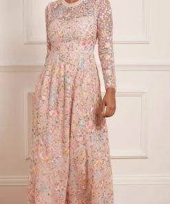 Needle & Thread Holding LTD Secret Garden Long Sleeve Ankle Gown Womenswear