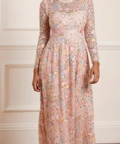 Needle & Thread Holding LTD Secret Garden Long Sleeve Ankle Gown Womenswear