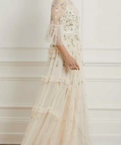 Needle & Thread Holding LTD Shimmer Ditsy Long Sleeve Gown