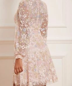 Needle & Thread Holding LTD Shimmer Fairytale V-Neck Mini Dress Womenswear